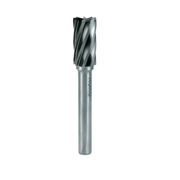 Tungsten carbide rotary burr shape A cylinder-ZYAS-with end toothing-with aluminium toothing